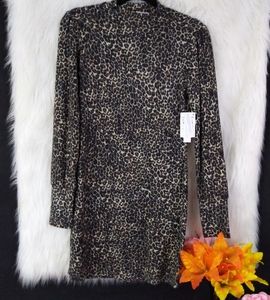 Abound Leopard Print long Sleeve Dress Size XS
